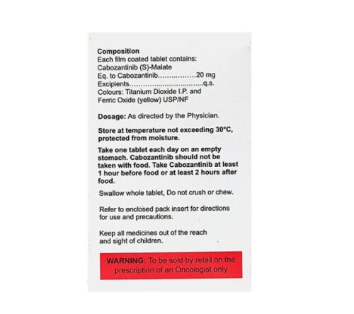 CAZANAT 20MG /40MG /60MG TAB (CABOZANTINIB) - Image 2